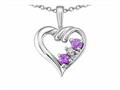 Tommaso Design™ Genuine Pink Sapphire and Diamond Heart Pendant