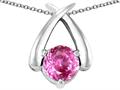 Tommaso Design™ Round 7mm Simulated Pink Topaz Pendant