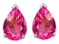Tommaso Design™ Pear Shape 10x7mm Created Pink Sapphire Earring Studs
