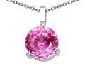 Tommaso Design™ Round 7mm Simulated Pink Topaz Pendant