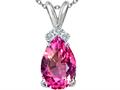 Tommaso Design™ Lab Created Pink Sapphire and Genuine Diamonds Pendant