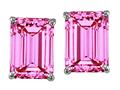 Genuine Simulated Pink Topaz Earring Studs