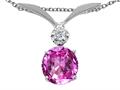 Tommaso Design™ Round 7mm Simulated Pink Topaz And Genuine Diamond Pendant