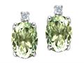 Tommaso Design™ Oval Genuine Green Amethyst Earrings