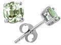 Tommaso Design™ Genuine Round Green Amethyst Earrings Studs