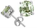 Tommaso Design™ Round Genuine Green Amethyst Earring Studs