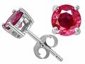 Tommaso Design™ 5mm Round Genuine Ruby Earring Studs