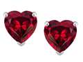 Tommaso Design™ Heart Shape 6mm Created Ruby Earring Studs