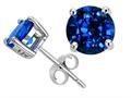 Tommaso Design™ 7mm Round Created Sapphire Earring Studs