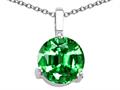 Tommaso Design™ Genuine Round Simulated Emerald Pendant