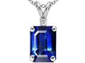Tommaso Design™ Created Sapphire and Genuine Diamond Pendant