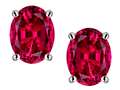 Tommaso Design™ Created Ruby Oval 8x6mm Earring Studs