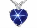 Tommaso Design™ Created Star Sapphire and Genuine Diamond Heart Pendant