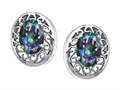 Tommaso Design™ Oval Rainbow Mystic Topaz Earring Studs