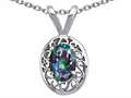 Tommaso Design™ Oval Mystic Rainbow Topaz Pendant
