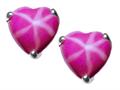 Tommaso Design™ Heart Shape Created Star Ruby Earring Studs