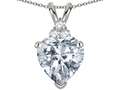 Tommaso Design™ 8mm Heart Shape Genuine White Topaz Heart Pendant