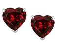 Tommaso Design™ Heart Shape Genuine Garnet and Earring Studs