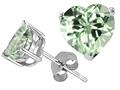 Tommaso Design™ Heart Shape Genuine Green Amethyst Earring Studs