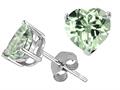 Tommaso Design™ Heart Shape Genuine Green Amethyst Earring Studs