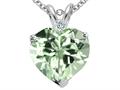 Tommaso Design™ 8mm Genuine Green Amethyst and Diamond Heart Pendant