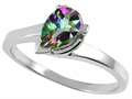 Tommaso Design™ Pear Shape 7x5mm Mystic Rainbow Topaz Ring