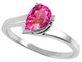 Tommaso Design™ Pear Shape 7x5mm Simulated Pink Topaz Ring