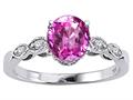 Tommaso Design™ Round 7mm Created Pink Sapphire Engagement Ring