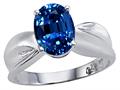 Tommaso Design™ Oval 9x7mm Created Sapphire Solitaire Ring