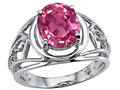 Tommaso Design™ Oval 10x8 mm Created Pink Sapphire Ring
