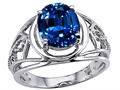 Tommaso Design™ Large Oval 10x8mm Created Sapphire Ring