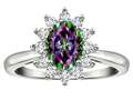 Tommaso Design™ Oval 7x5 mm Mystic Rainbow Topaz and diamond Ring