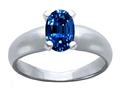 Tommaso Design™ Genuine Oval Created Sapphire Solitaire Ring