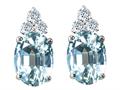 Tommaso Design™ Oval  8x6mm Genuine Aquamarine and Diamond Earrings