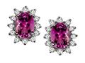 Tommaso Design™ Oval 8x6 mm Genuine Rhodolite Earrings