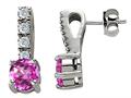 Original Star K™ Simulated Pink Topaz Earrings