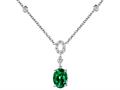 Original Star K™ Oval Simulated Emerald Necklace