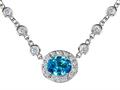 925 sterling silver oval genuine blue topaz necklace