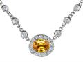925 sterling silver oval genuine citrine necklace