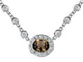 925 sterling silver oval genuine smoky quartz necklace