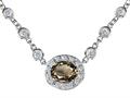 Original Star K™ Oval Genuine Smoky Quartz Necklace