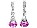 Original Star K™ Simulated Pink Tourmaline 1.50 Inch Hanging Drop Earrings