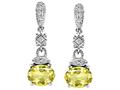 Original Star K™ Genuine Lemon Quartz 1.50 Inch Hanging Drop Earrings
