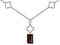 925 sterling silver emerald cut genuine garnet necklace