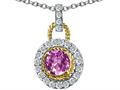 Original Star K™ Simulated Round Pink Tourmaline Pendant
