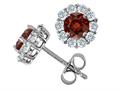 Original Star K™ Genuine Round Garnet Earrings