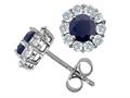 Original Star K™ Genuine Round Black Sapphire Earrings