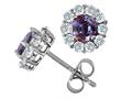 Original Star K™ Simulated Round Alexandrite Earrings