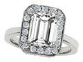 Original Star K™ 925 Emerald Cut Genuine White Topaz Ring