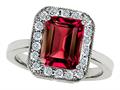 Original Star K™ 925 Created Emerald Cut Ruby Ring